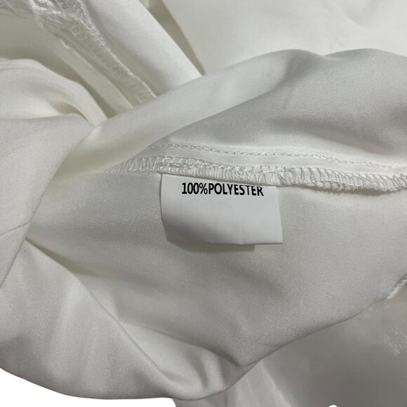 Ursime 3XL Organza Top New w/ Tags Pure White Shimmer Sheer Sleeves‎ Side Zip - Picture 5 of 8